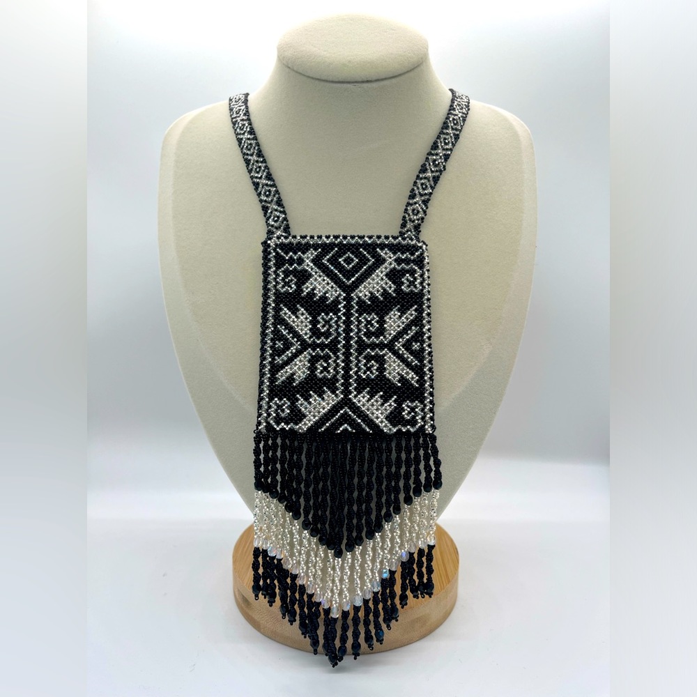 Beaded necklace pouch